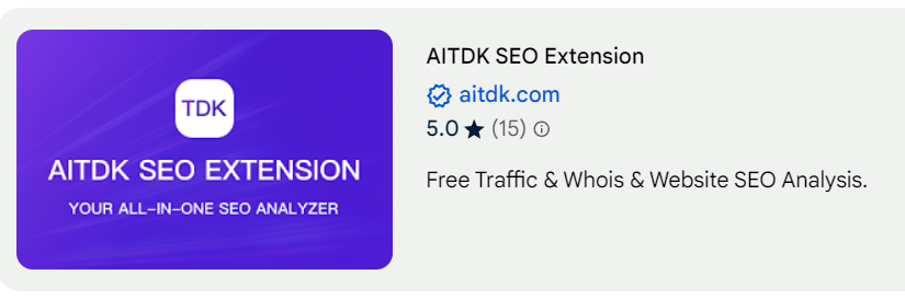 推荐一款好用且免费的SEO插件 - AITDK SEO Extension